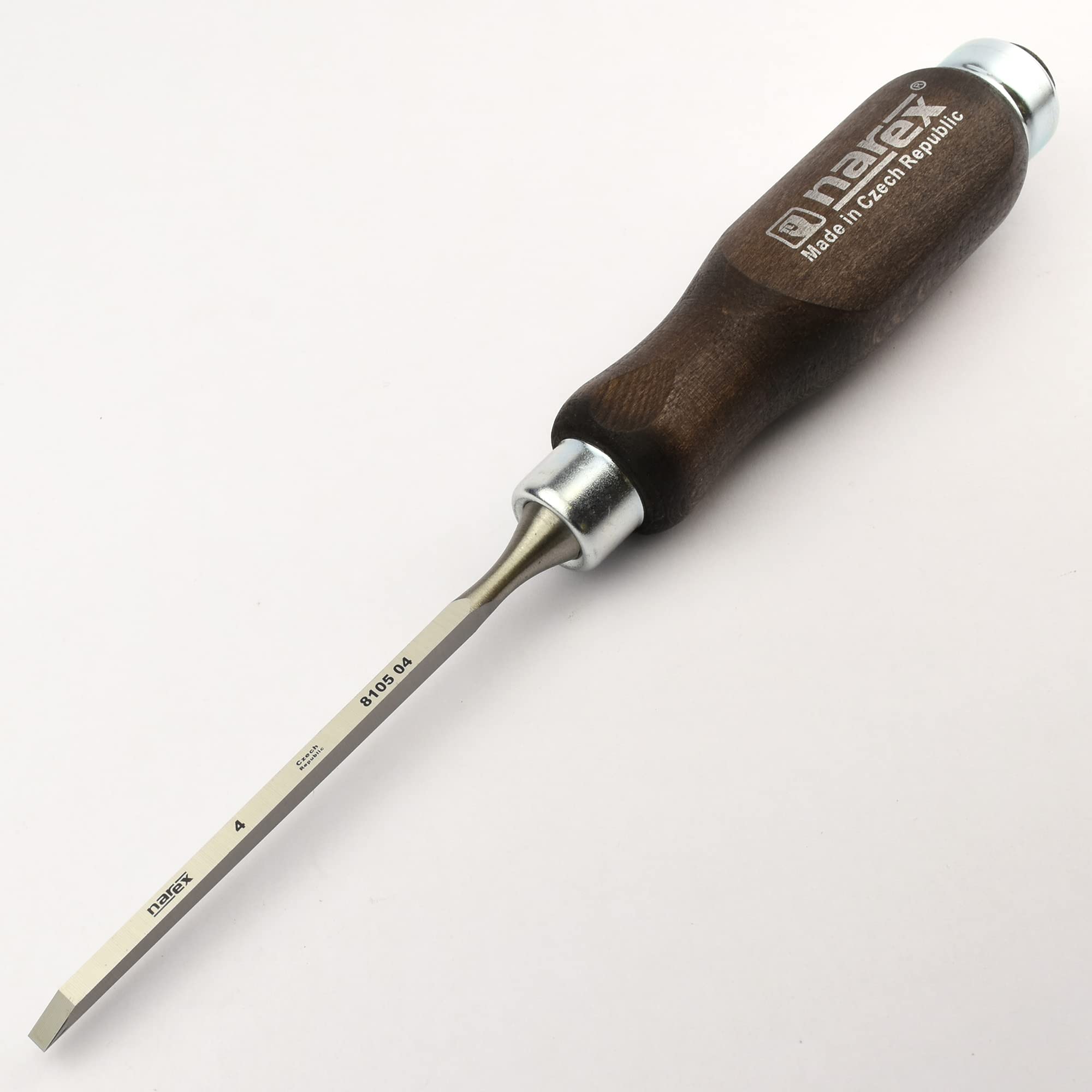 Narex Multicoloured Piercing Chisel - Flat With Dark Grip - 4 Mm
