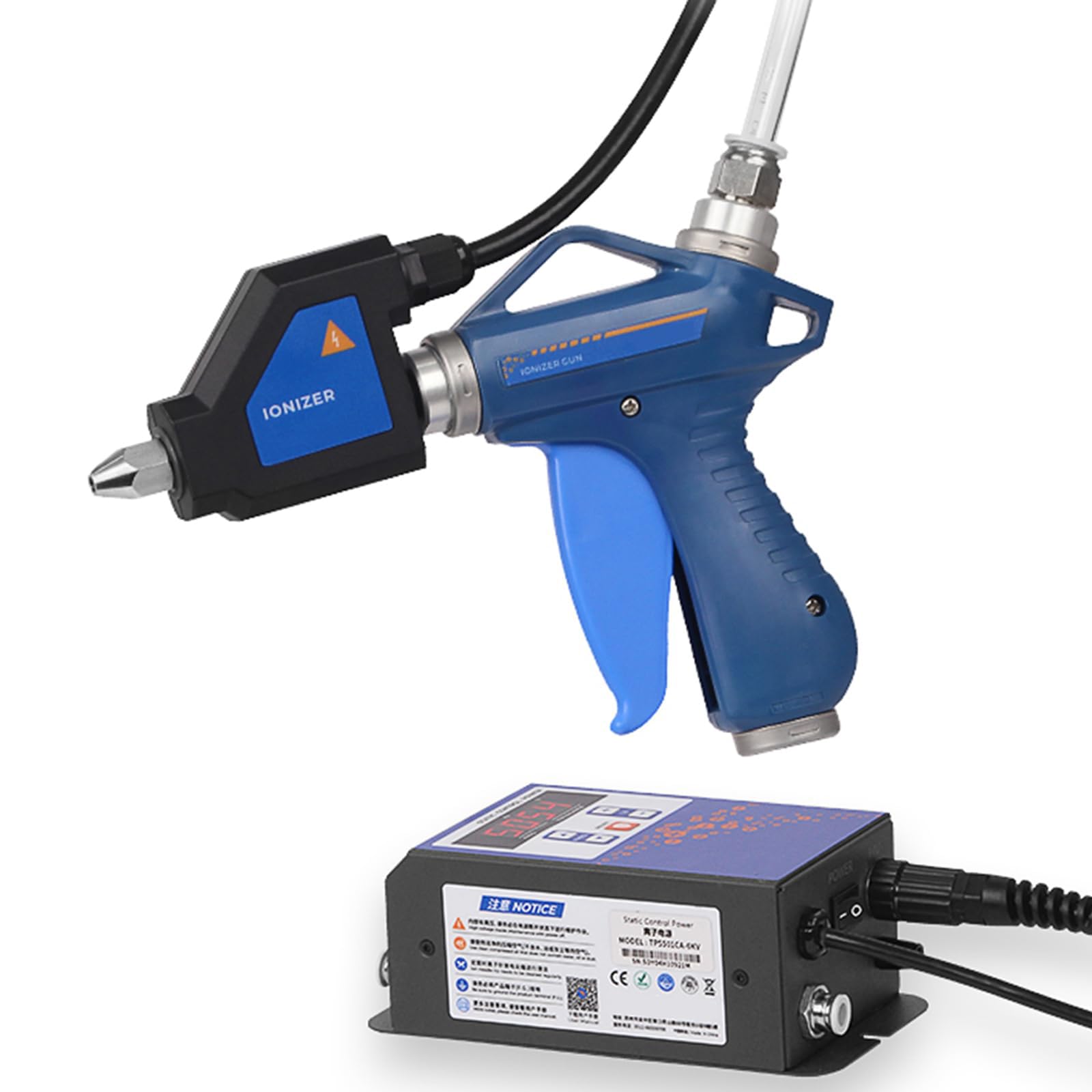 Pistolet eliminatora statycznego, generator wysokiego napięcia 6 kV z dyszą Rc1/4, szybka eliminacja 1 s do naprawy elektronicznej i zastosowań antystatycznych
