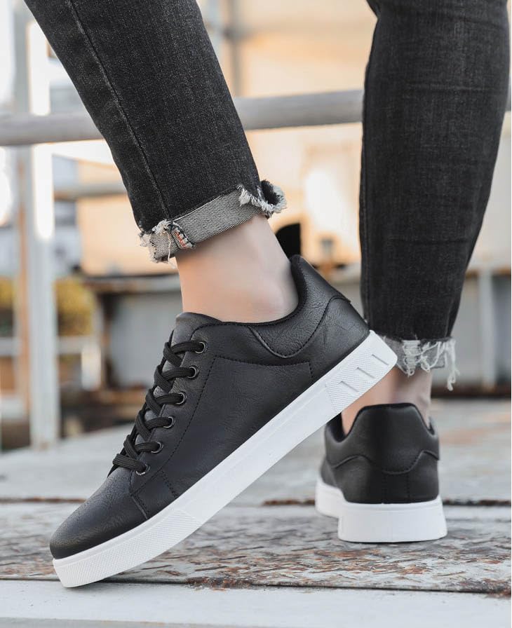 Men's Tennis Shoes PU Leather Dress Sneakers Lace-Up Oxfords Casual Walking Shoes for Business/Travel/Work4