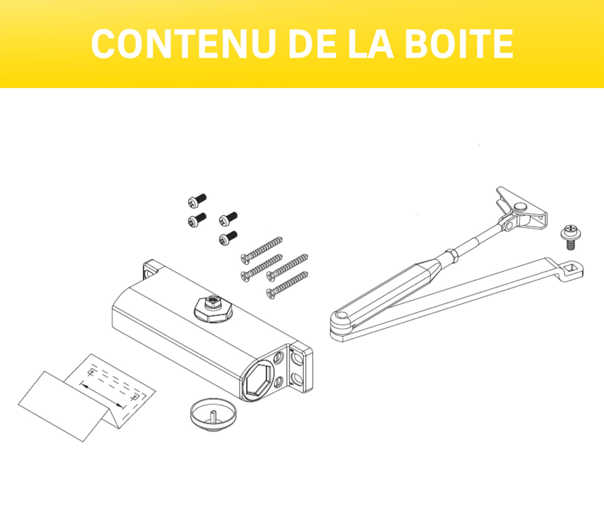 Yale Ferme-Porte à Pignon Crémaillère & Bras Compas DC110 - Idéal Portes Coupe-Feu & Étanches à la Fumée - pour Portes jusqu'à 1100mm de Large Droite ou Gauche - Force 4 jusqu'à 80kg - Argent Satiné