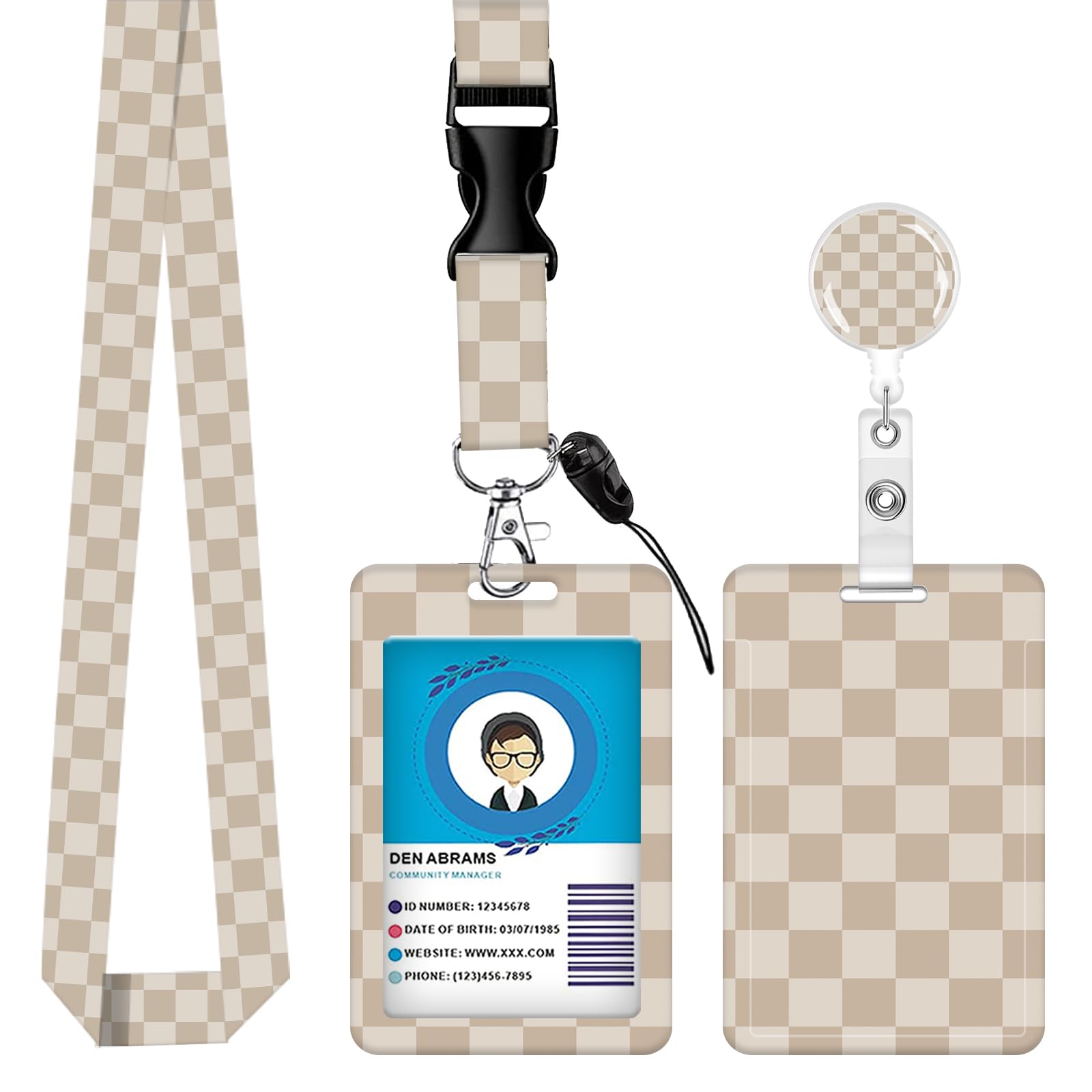 Lanyards for ID Badge Holder for Women Cute, Teacher Lanyard with ID Holder Clip,Retractable Keychain Badge Reel Heavy Duty, Teacher Nurse Work Office