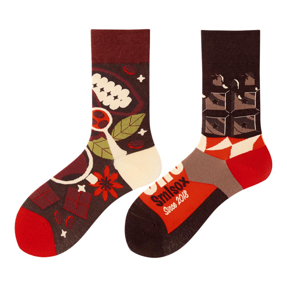 Calcetines Divertidos Unisex para Mujer y Hombre con Diseños Asimétricos en Par - Temas Animales, Comida, Fruta, Deporte y Arte en Algodón - Ideal para Regalos — view 45