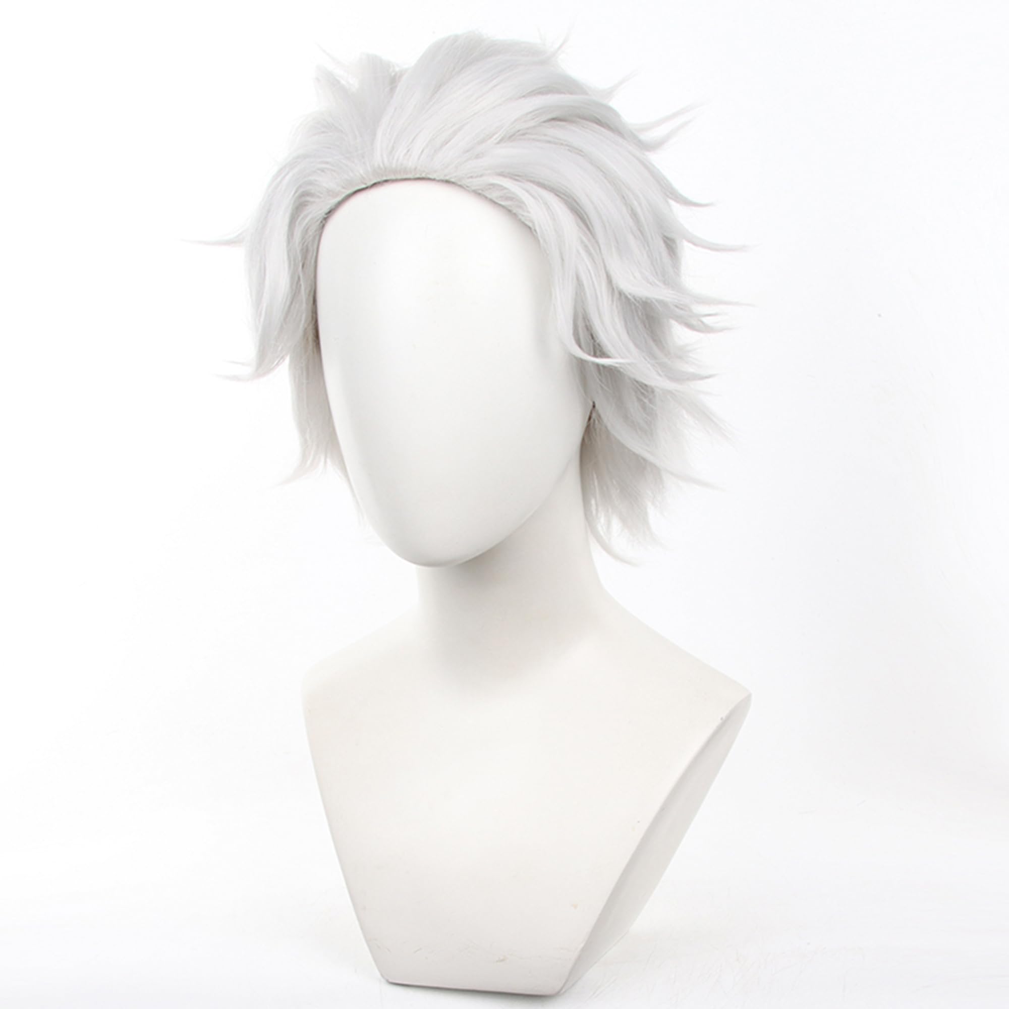 White Short Straight Wig with Heat Resistan Synthetic Costume Hairs for Women Halloween Cos Anime Party Replacement Wigs - Image 4