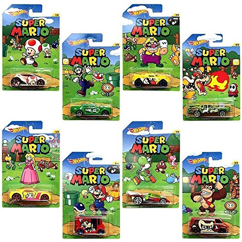 Hot Wheels, Super Mario, Bundle of 8 Die-Cast Cars, 1:64 Scale