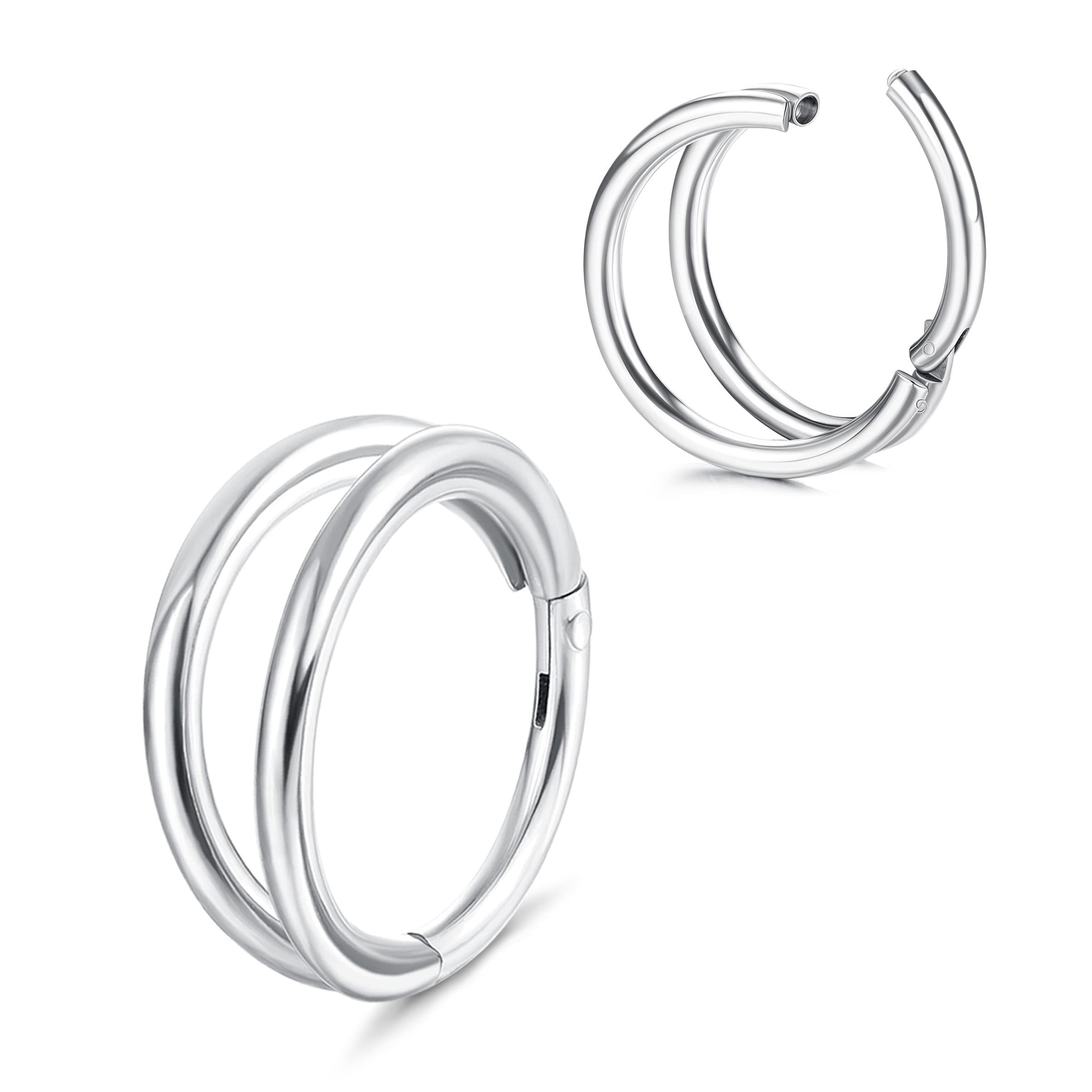 ORAZIO Anillos de nariz Aro 316L Acero Quirúrgico 16G Hipoalergénico Anillos de nariz Septum Bisagra Segmento Anillos Labio Anillos Cartílago Aro Pendiente Concha Piercing Joyería para Mujer