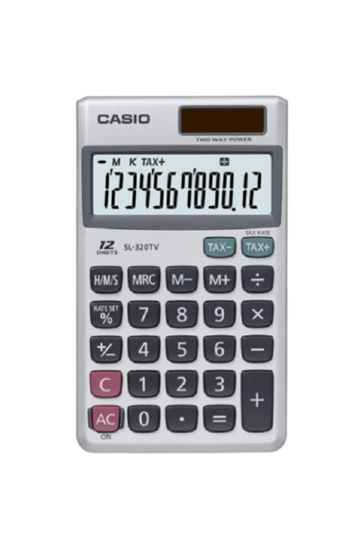 Casio SL-320TV-W-DP cyfrowy przenośny kalkulator - srebrny