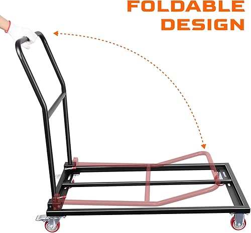 Miniatura 3 de Carrito de silla plegable, carrito grueso de alta resistencia con capacidad para hasta 1500 libras, sillas en forma de L para eventos de fiestas,