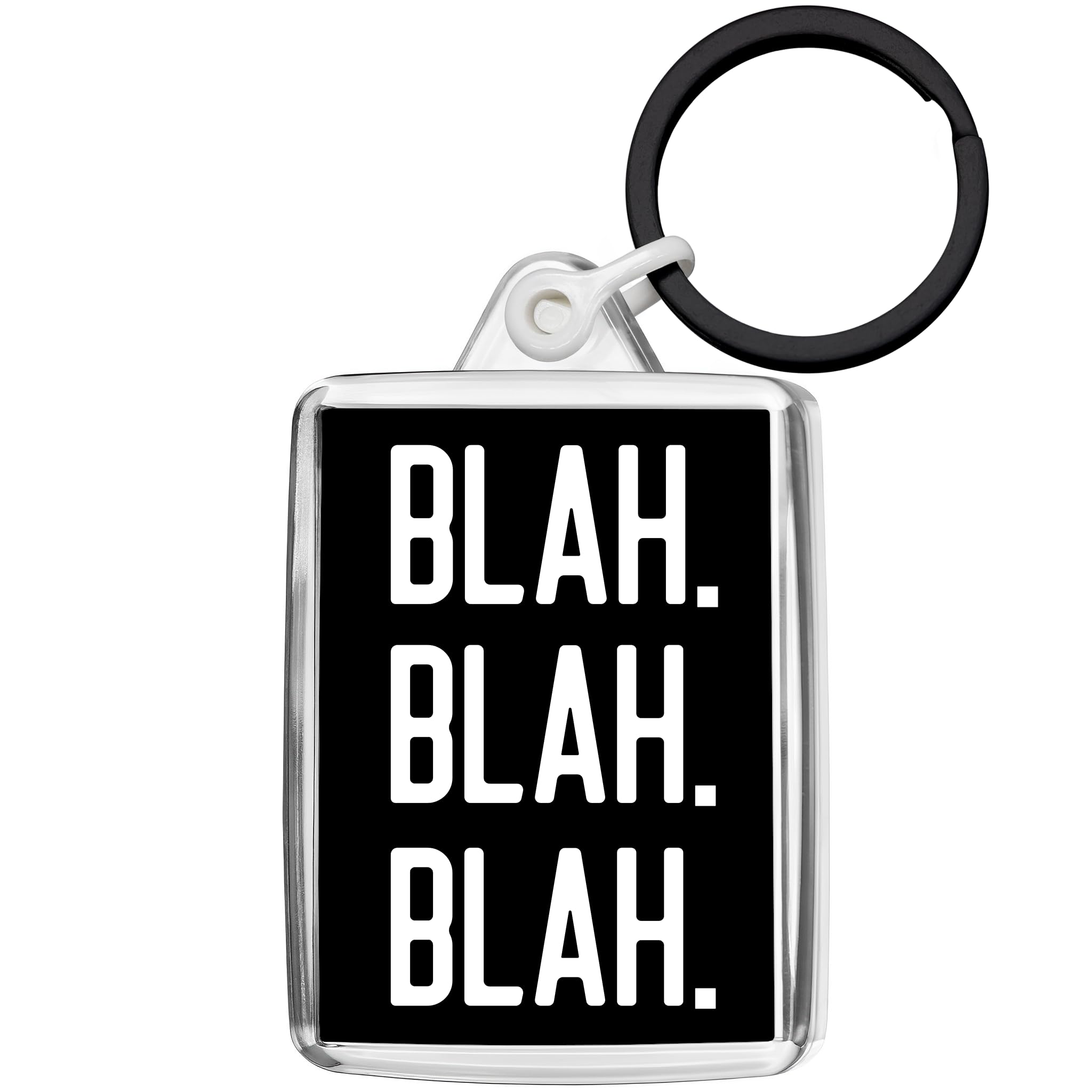 Pixly® Blah Blah Keyring Key Fob Black Keychain Joke Keepsake Funny Gift for Him Her