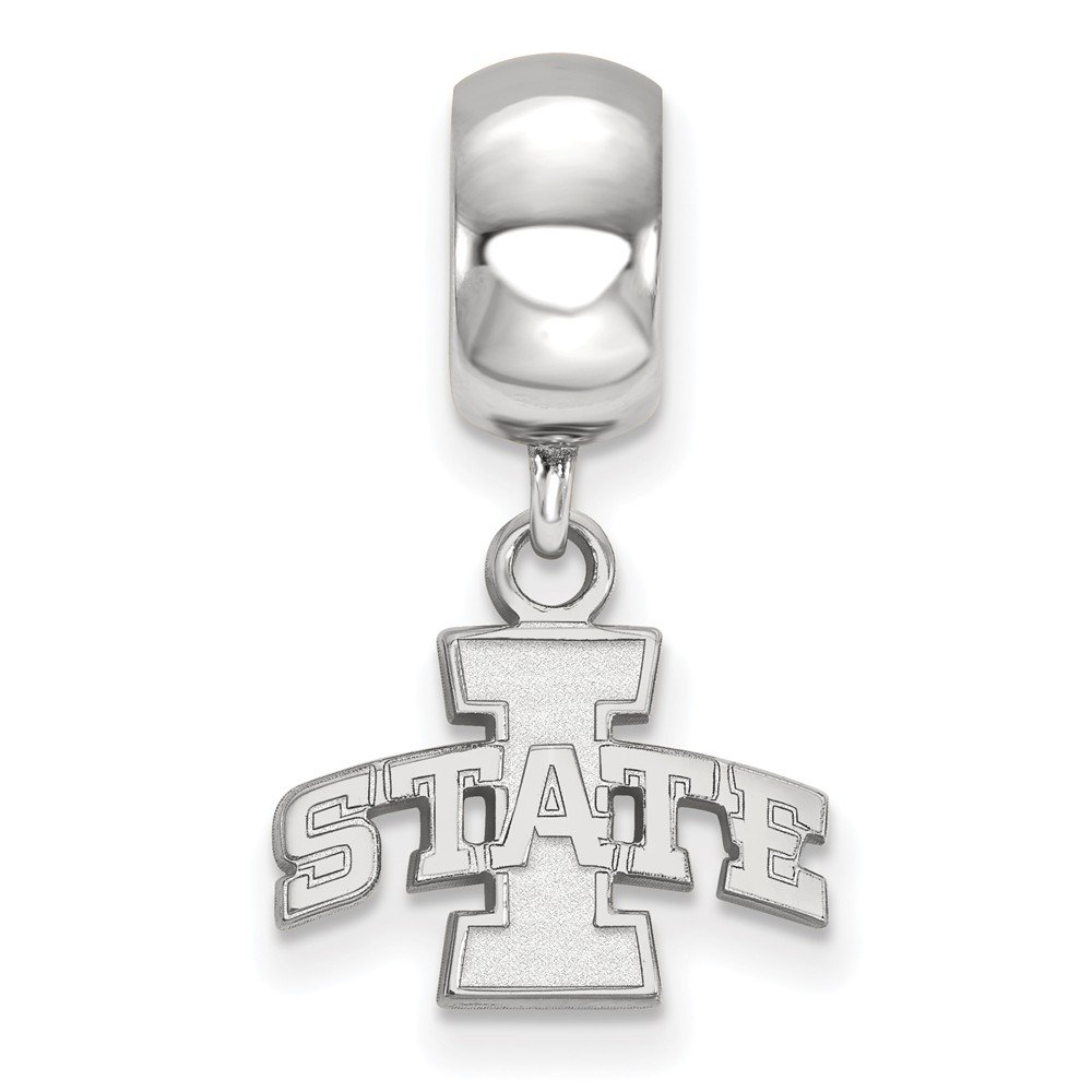 Iowa State Bead Charm Extra Small (3/8 Inch) Dangle (Sterling Silver)