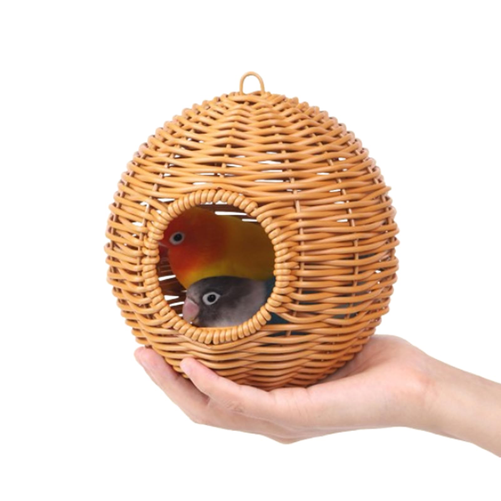 Nido de pájaro Tejido a Mano para periquitos, Calamar y pequeñas Aves - Natural ecológico de la Hierba y ratán Birdhouse