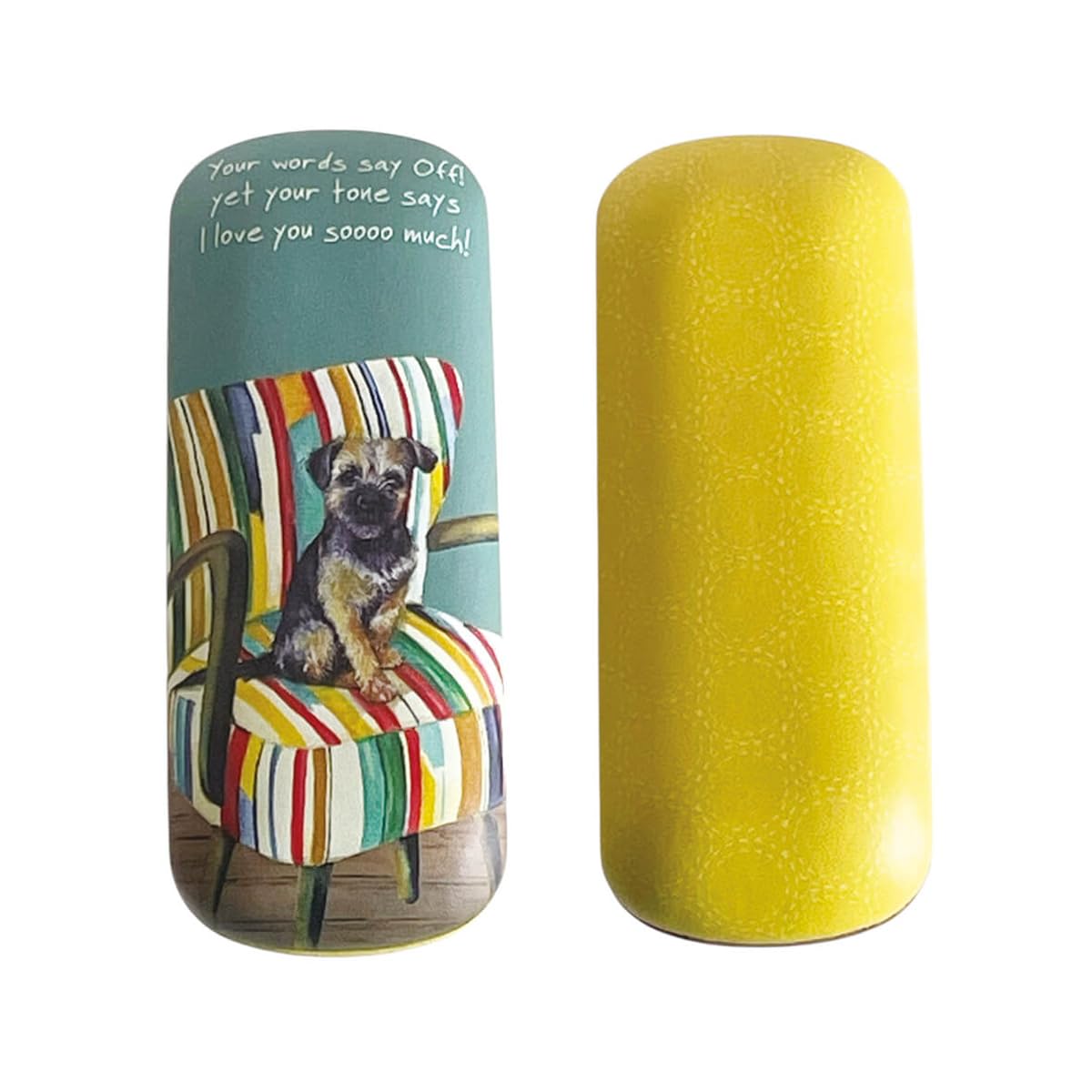 Little Dog Laughed Unisex Multicolour The Pu Hard Case Border Terrier Glasses Case, Grey, 6.5Cm X 4Cm X 16Cm, Grey Flock Interior With Cleaning Cloth