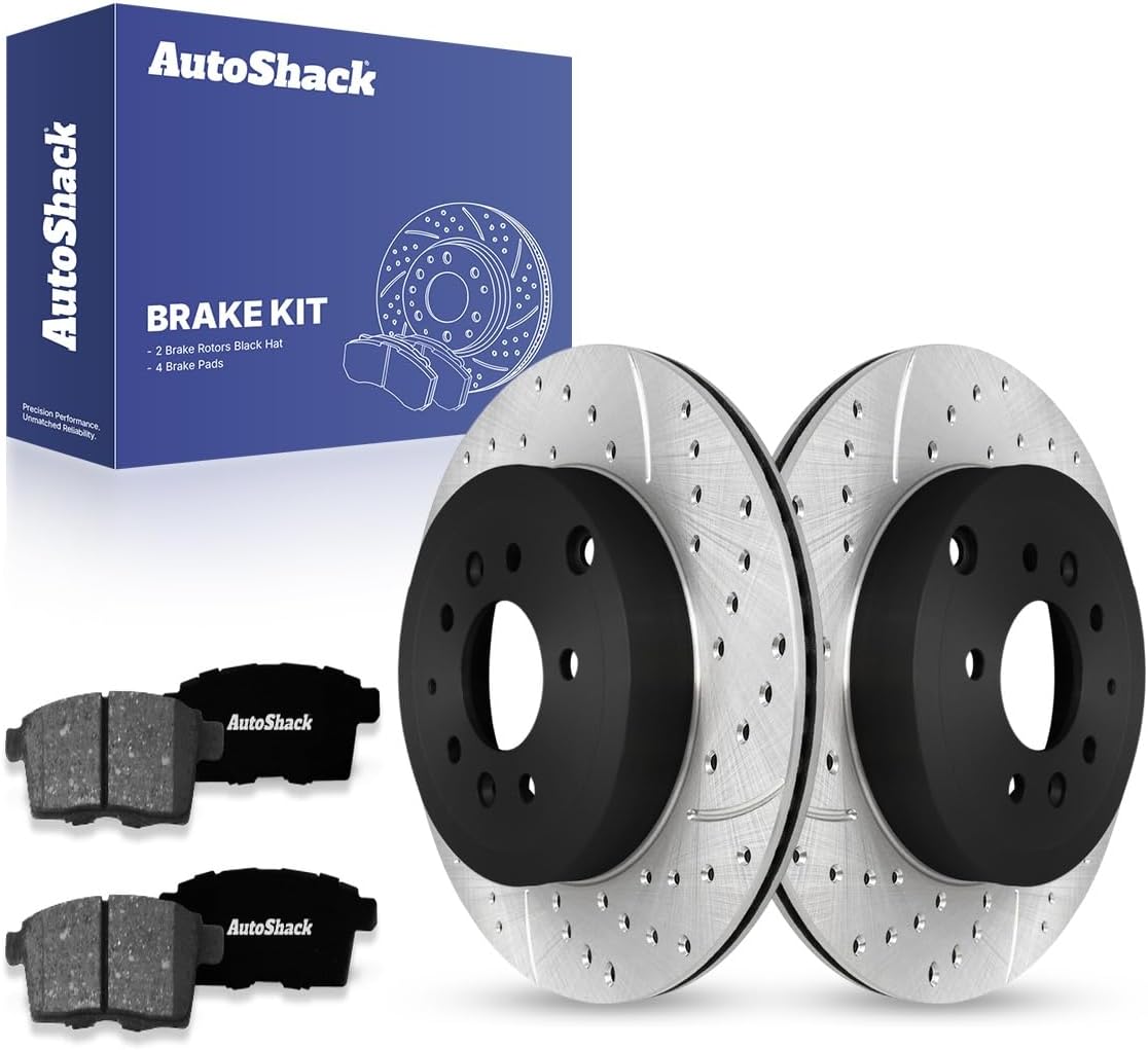 AutoShack Rear Vented Brake Rotors + Ceramic Pads 6-PC Brake Kit Replacement for 2007-2012 Mazda CX-7 11.88" (301.8 mm)
