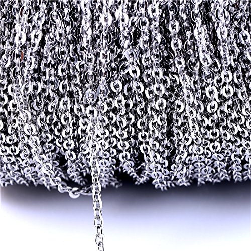 10M 33Ft Stainless Steel Cable Chain Link In Bulk For Necklace Jewelry Accessories Diy Making 3.2X4Mm #TOP1