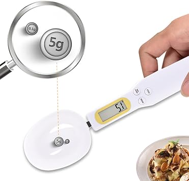 Electronic Measuring Spoon, Adjustable Digital Scale Weigh 0.1-400g, LCD Display Measurements, Support Unit g/oz/gn/ct