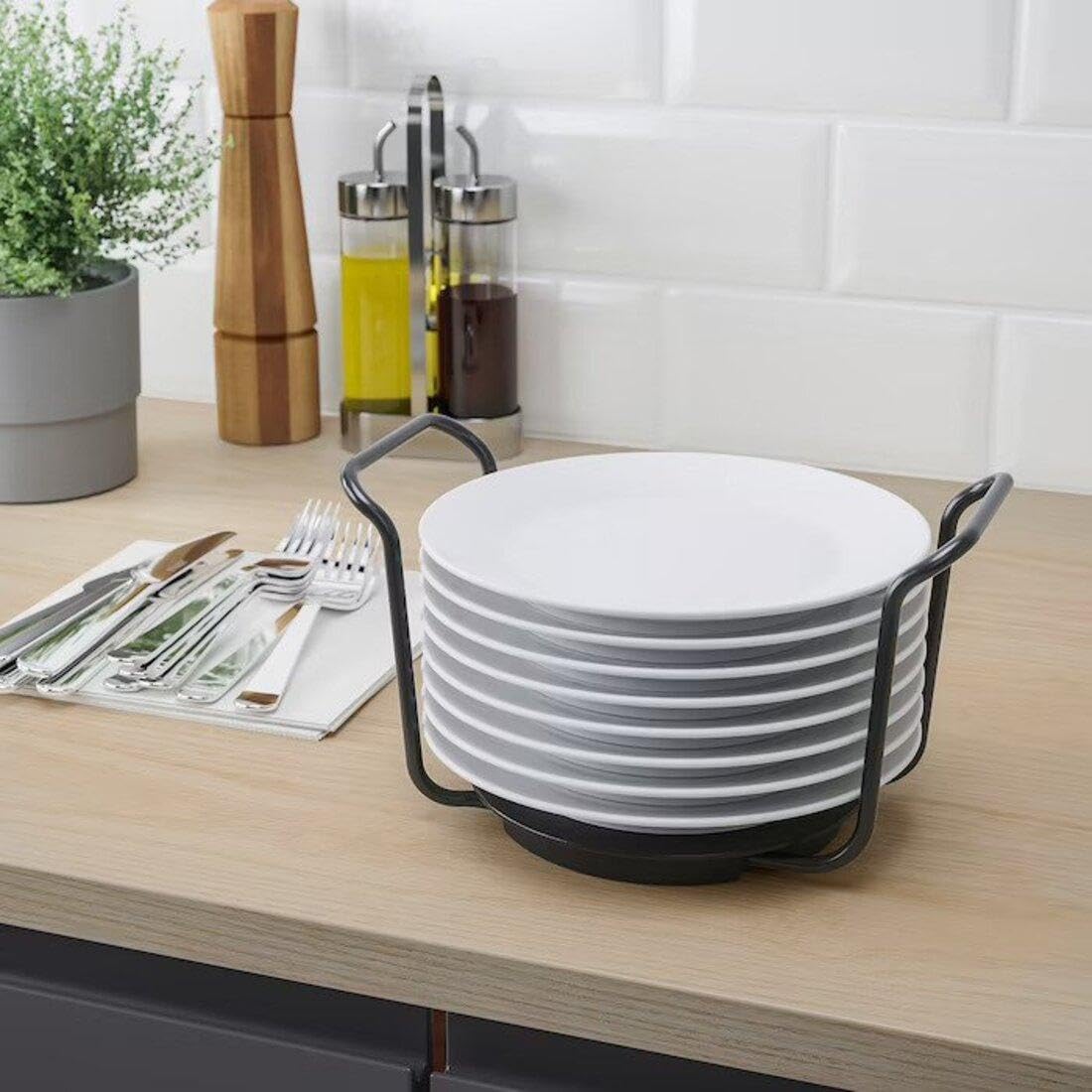 Ikea Soporte para platos UPPDATERA, 15-23 cm, antracita
