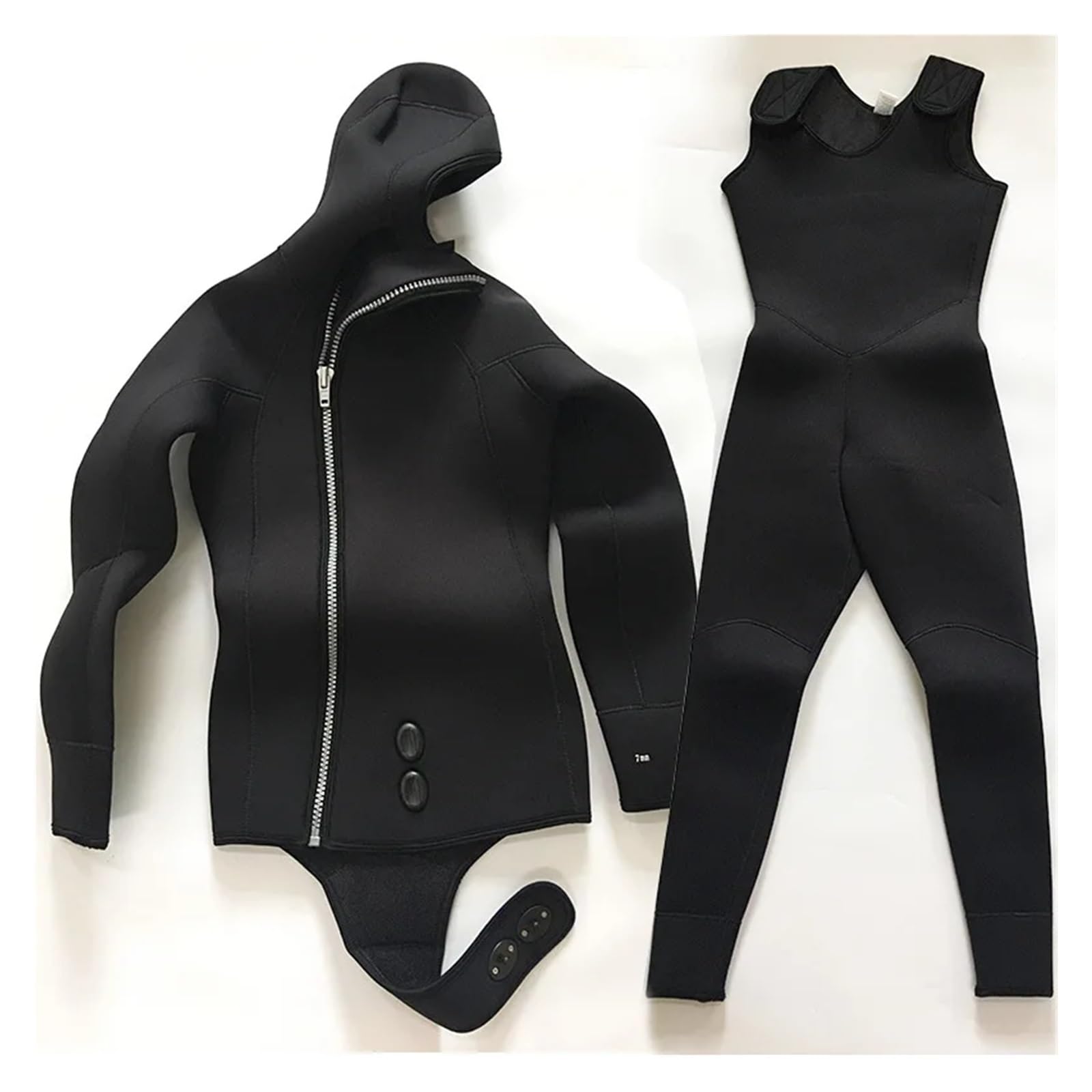 Muta da Snorkeling in Neoprene Fission con Cappuccio a Maniche Lunghe da 7 mm, 2 Pezzi, for Uomo, da Sub, for tenersi al Caldo