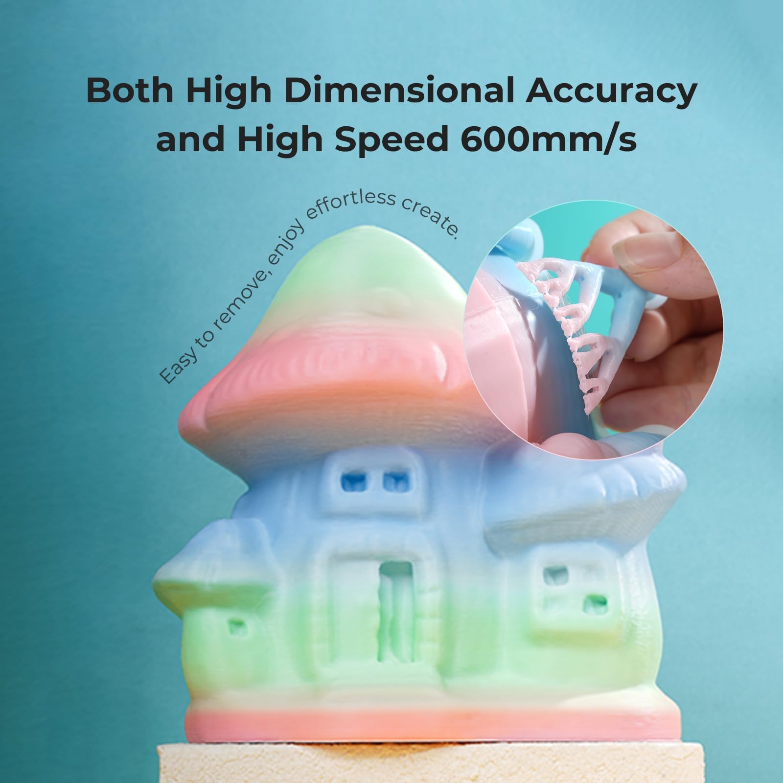 Creality Hyper Rainbow PLA Filamento per Stampante 3D Progettato per Alta Velocità 600 mm/s, 1 kg (2,2 lb)/bobina, Arcobaleno con Gradiente, ± 0,03 mm