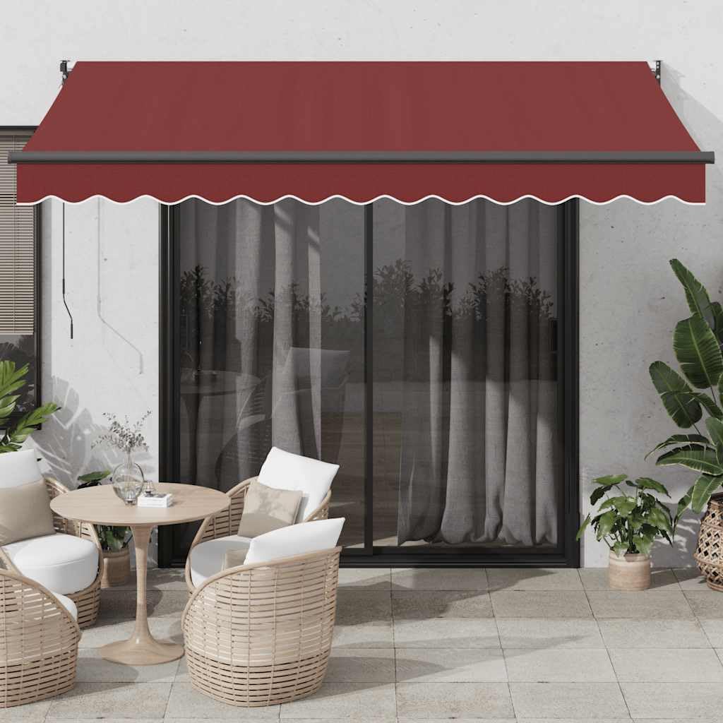 Tenda da sole automatica, 350 x 250 cm, protezione solare per balcone, terrazzo, giardino, estensibile, con manovella e telecomando, resistente ai raggi UV, resistente alle intemperie