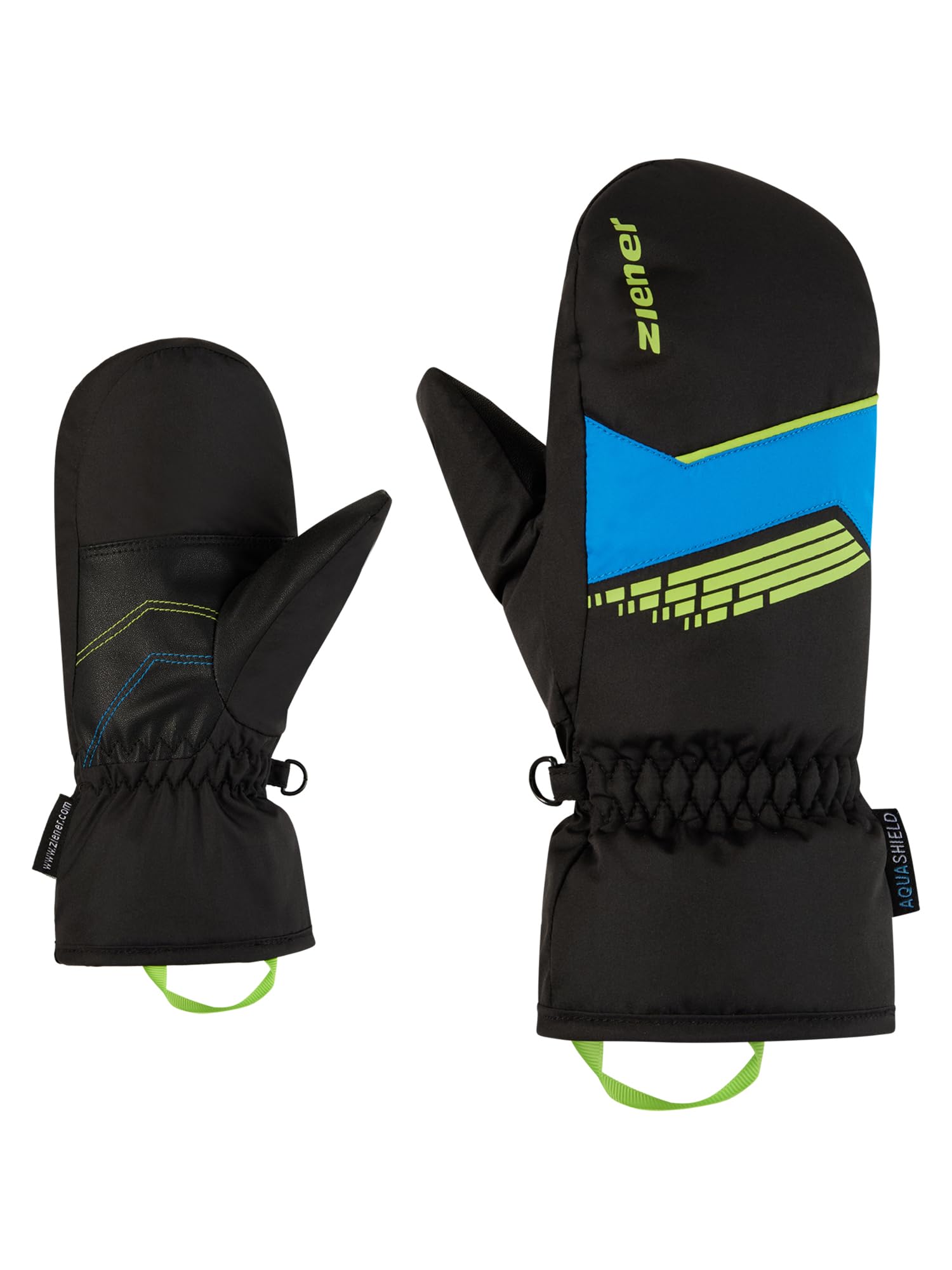 Ziener LAVIVO-Z Gants de Ski pour Enfants, imperméables, Coupe-Vent, Noir, 6
