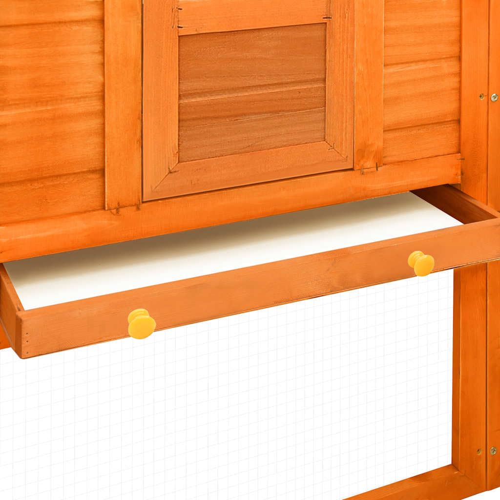 vidaXL Conejera para exteriores con madera maciza de abeto marrón