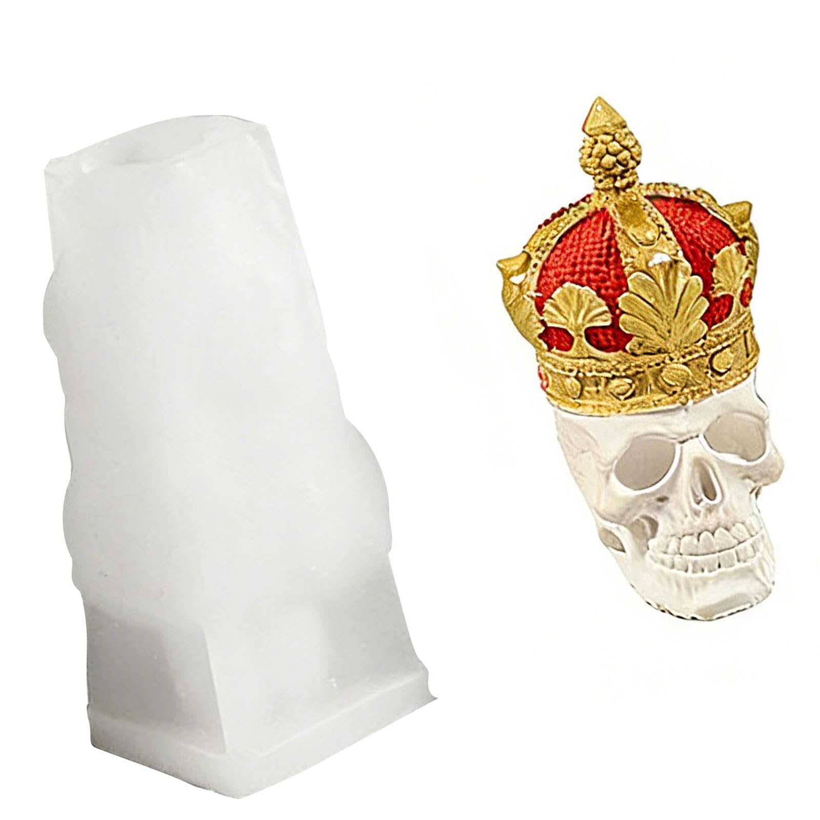 Kaeltsyn Creative Crucifix King Crowned Skull Ornament Silicone Mold for Resin Art and Plasters Decoration Projects Resin Casting