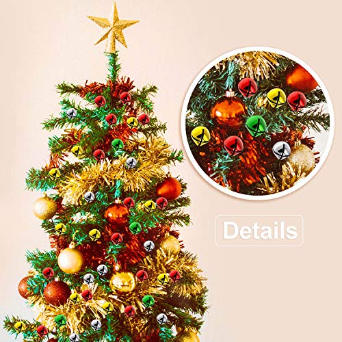 Jingle Bells, 200 Pieces Colorful Jingle Bells For Crafts, 4 Colors Mixed Small Christmas Jingle Bells, Metal Craft Bells For Wreath Holiday Home And Christmas Decoration (0.3/0.4/0.47 Inch) #TOP1