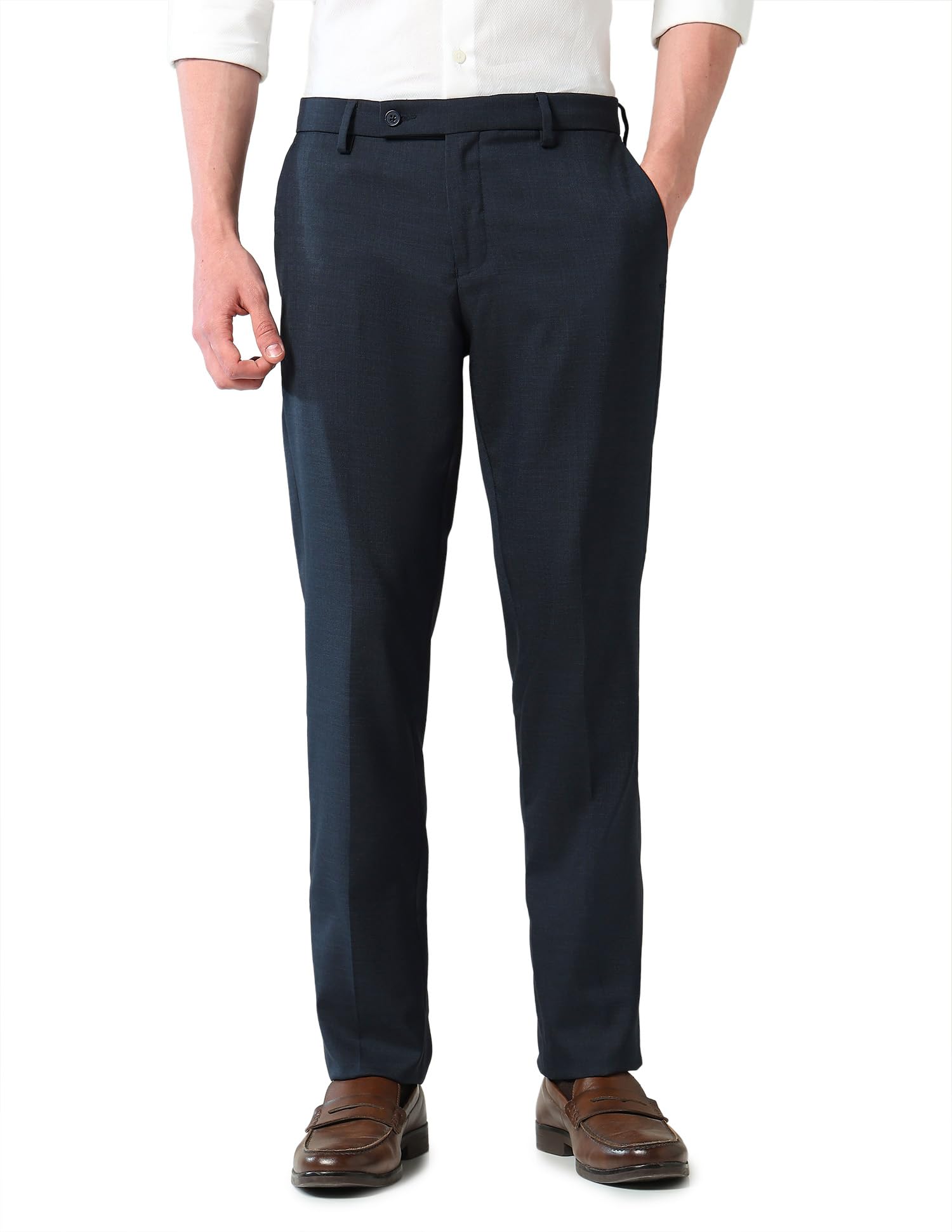 arvind Mid Rise Regular Fit Formal Trousers-picture-24