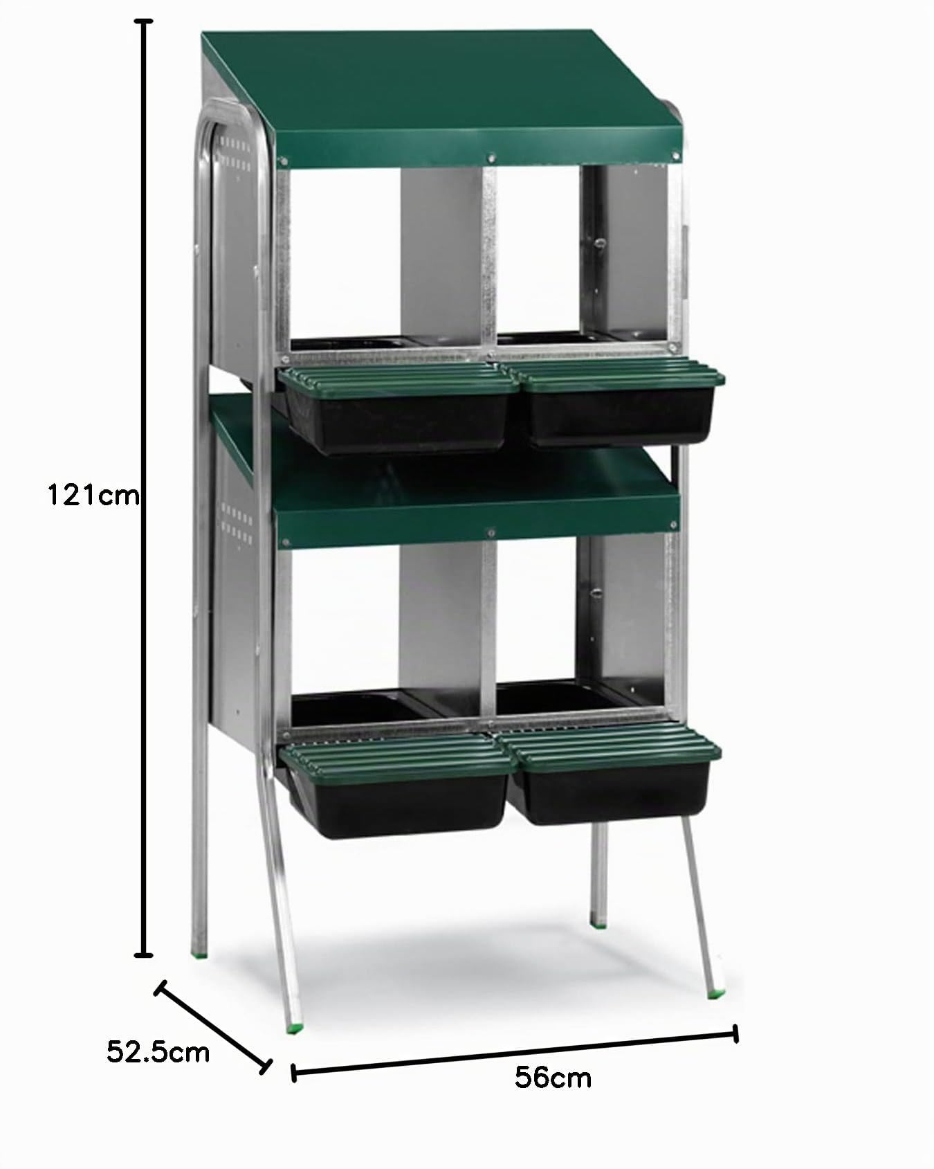Ponederos para gallinas - Ponedero Huevos Eco 4 Huecos - Ponedero en Batería + Guía Práctica sobre los Huevos - Nido para Gallinas con Cajón Escamoteador