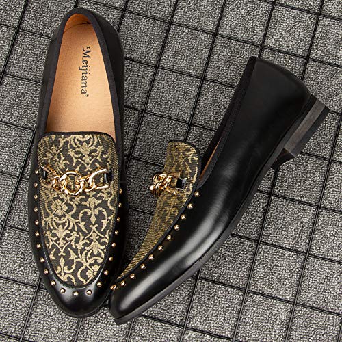 Image of Meijiana Men's Fashion Classic Microfiber PU Leather Loafers and Weeding Dress Shoes for Men