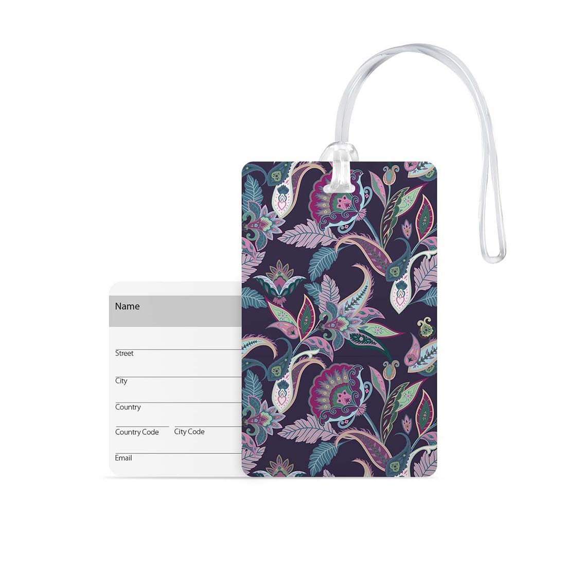 100yellow® Paisley Printed Luggage Tag, Travel Luggage Suitcase Baggage Id Identifier Name Address Label with Silicon Strap-image-36