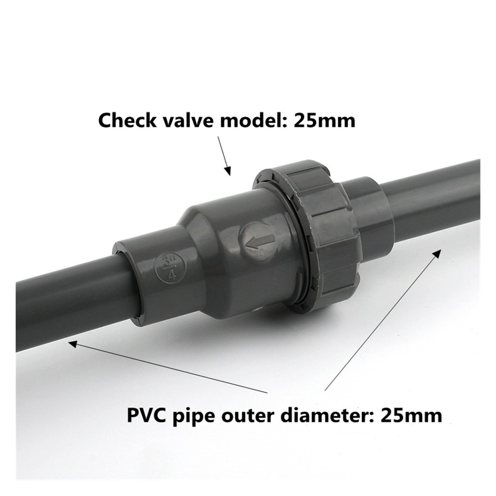 1PC 20 25 32 40 50mm kulowe zawory zwrotne UPVC zawór pionowy wydechowy nawadnianie ogrodu adapter do akwarium złącze rury pcv(Dark Gray,50mm Inner diameter)