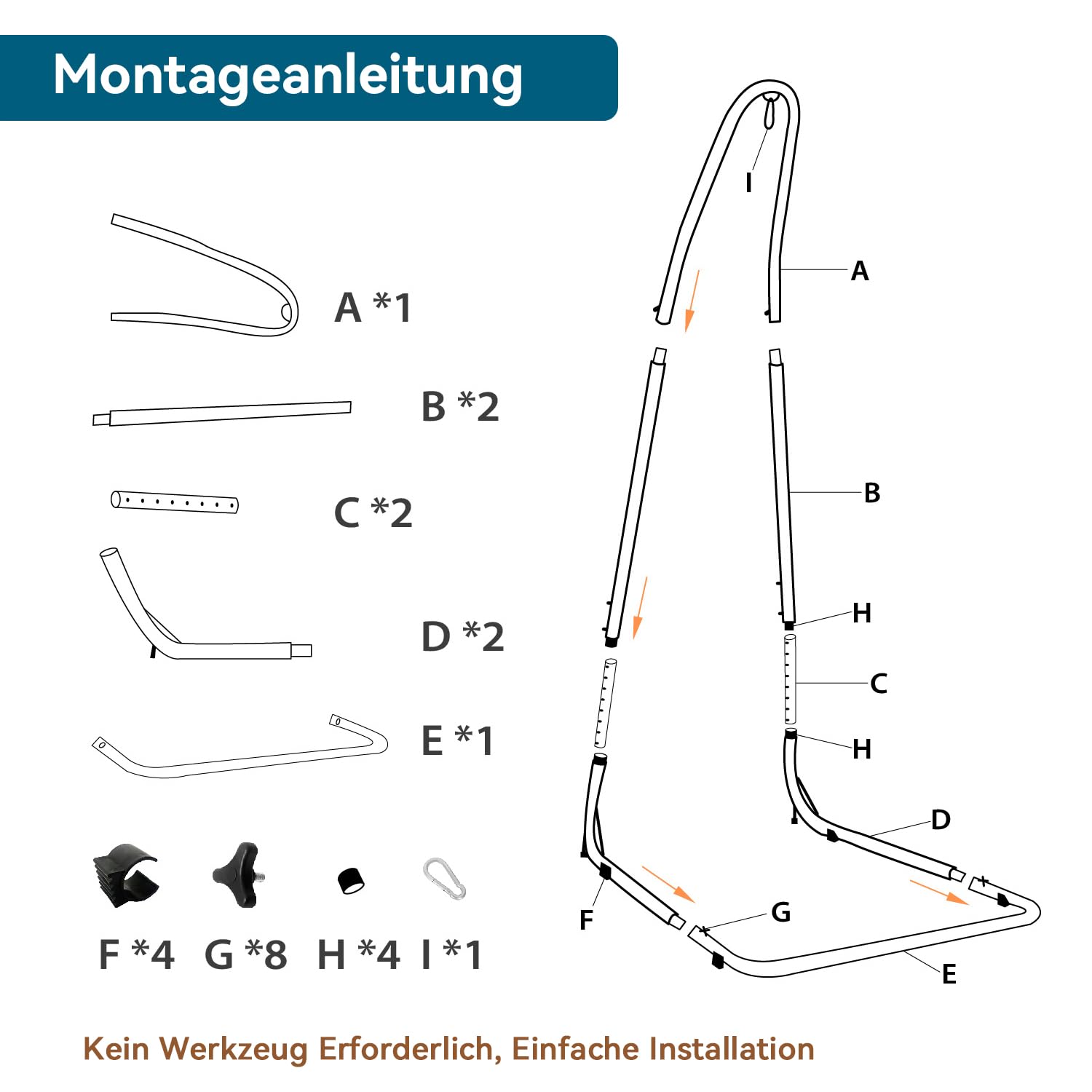 Hängestuhlgestell, höhenverstellbar 200–235 cm, Tragkraft 150 kg, Robuster Ständer für Hängesessel, Solide Stahlkonstruktion, Hängesesselständer mit Pulverbeschichtung, für drinnen und draußen