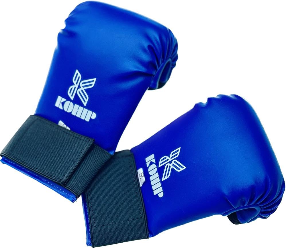 Image of Kohip Unisex Karate Gloves Padded, Boxing Training Gloves, Karate Training Gloves (Blue, Medium)