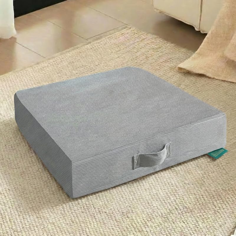similar to…16 inches meditation floor pillow square large floor cushions for adults, thick memory foam seat cushions for yoga, living room, sofa, tatami, bay window gray