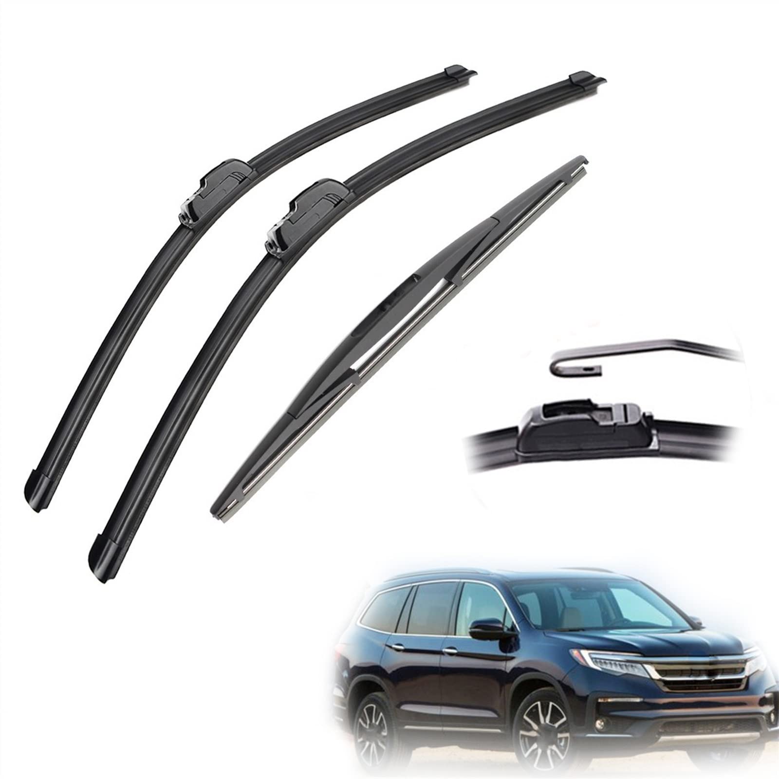 Balais d'essuie-glace pare-brise Pilot MK3 2016 2017 2018 2019 kit complet avant arrière