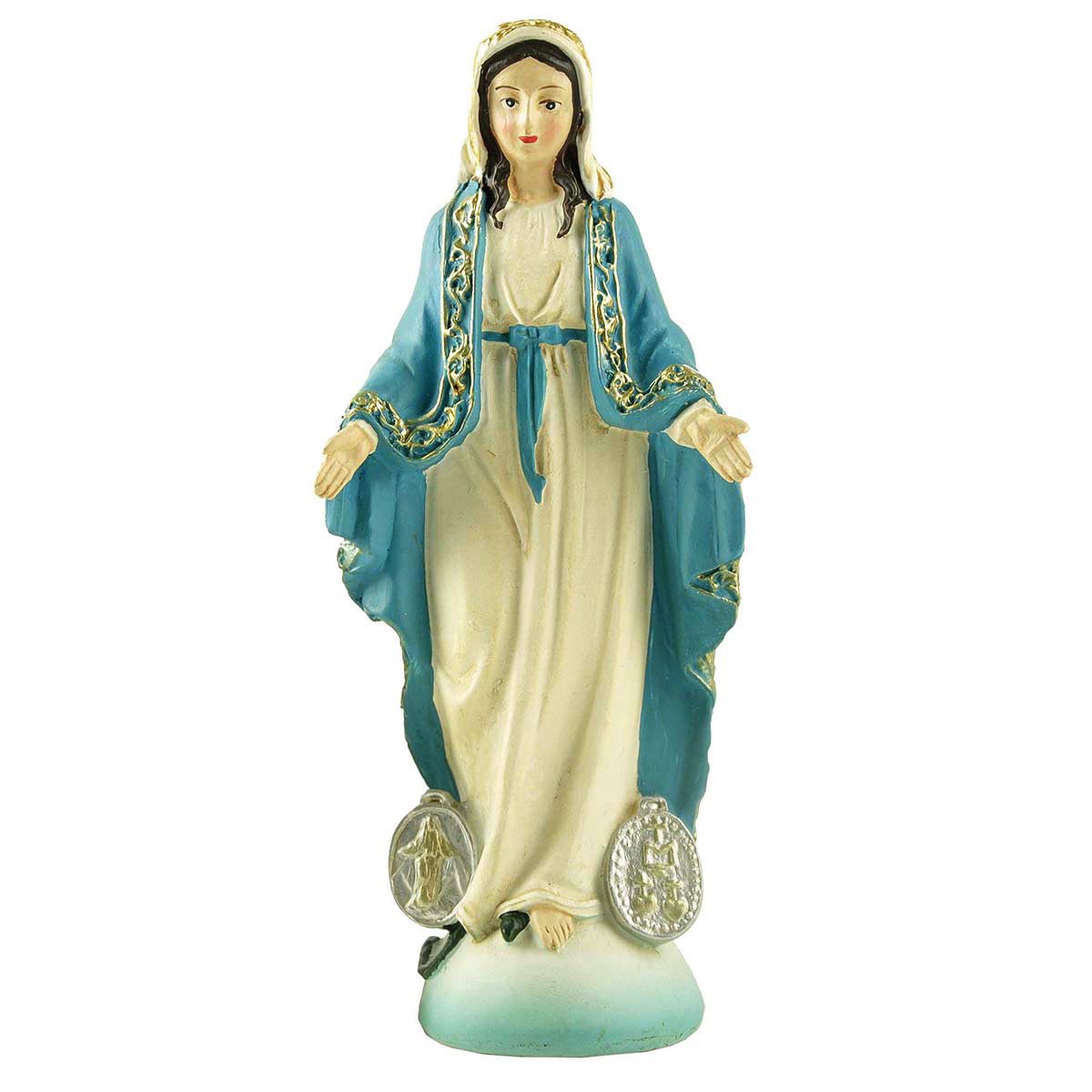 DurableDelights Virgin Mary Statue Catholic, Religious Decor Resin Statue, Our Lady of Grace of Collection and Home Use, 4.72" H.