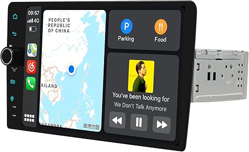 Joying Radio de coche de 9 pulgadas estéreo para automóvil con Carplay y Android Auto, pantalla táctil de un solo DIN 1280x800P con radio AMFM,