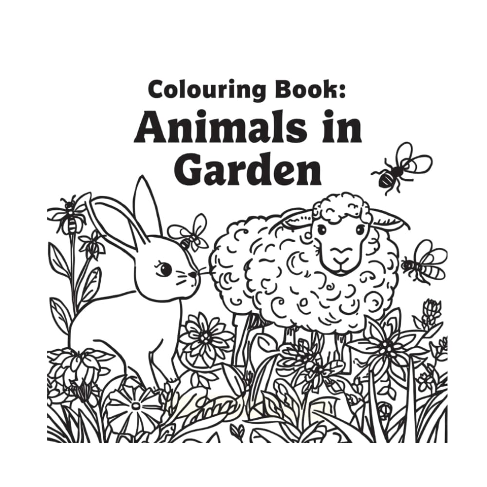 Garden Friends Coloring Book: Simple and adorable garden animals designed for little artists.
