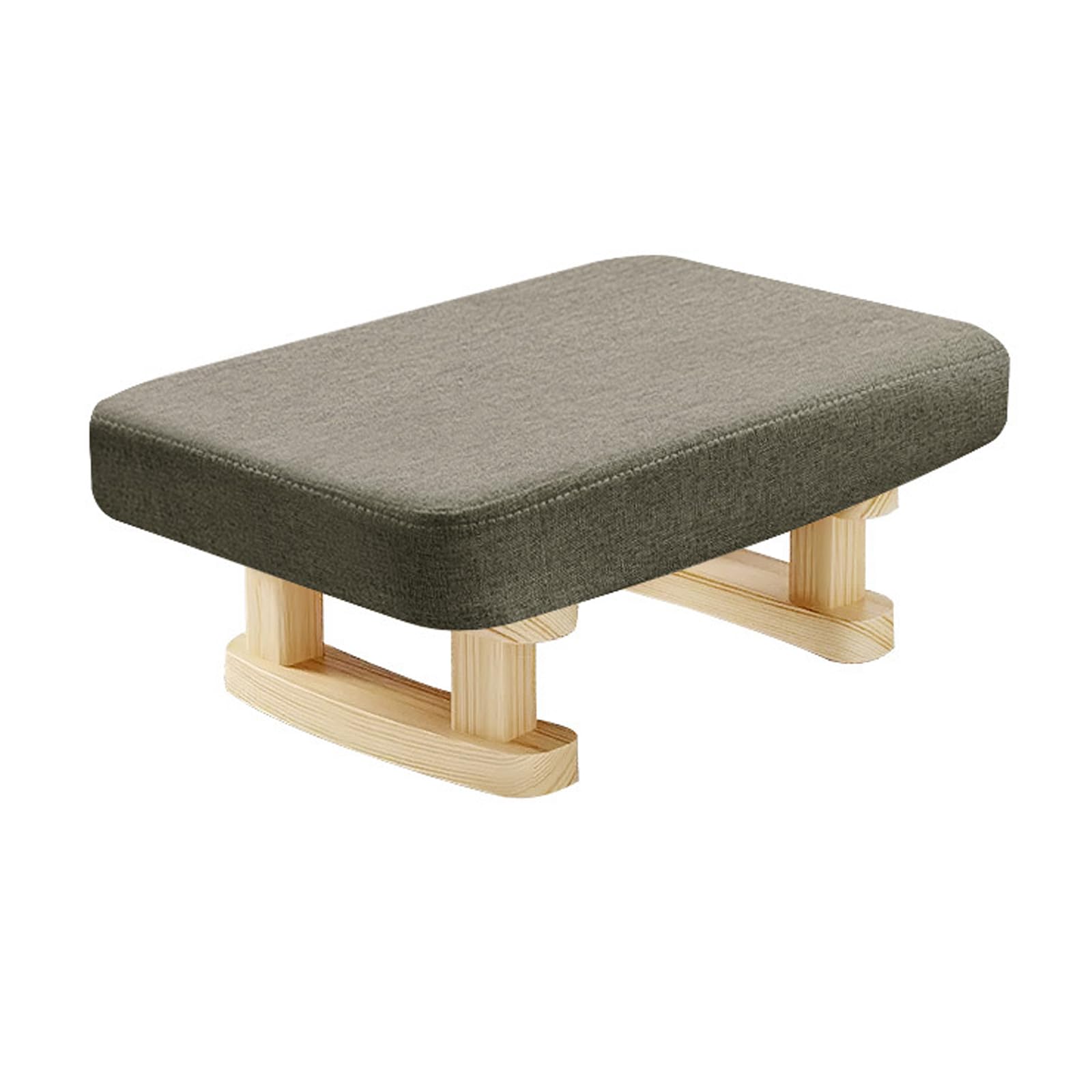Fußhocker Rechteckiger, 41 x 30 x 18cm Sitzhocker, Holzfußhocker, Kleiner Gepolsterte Hocker, Abnehmbarer Sitzkissenbezug, Schuhwechselbank für Wohnzimmer, Schlafzimmer, Kinderzimmer (Kaffee)
