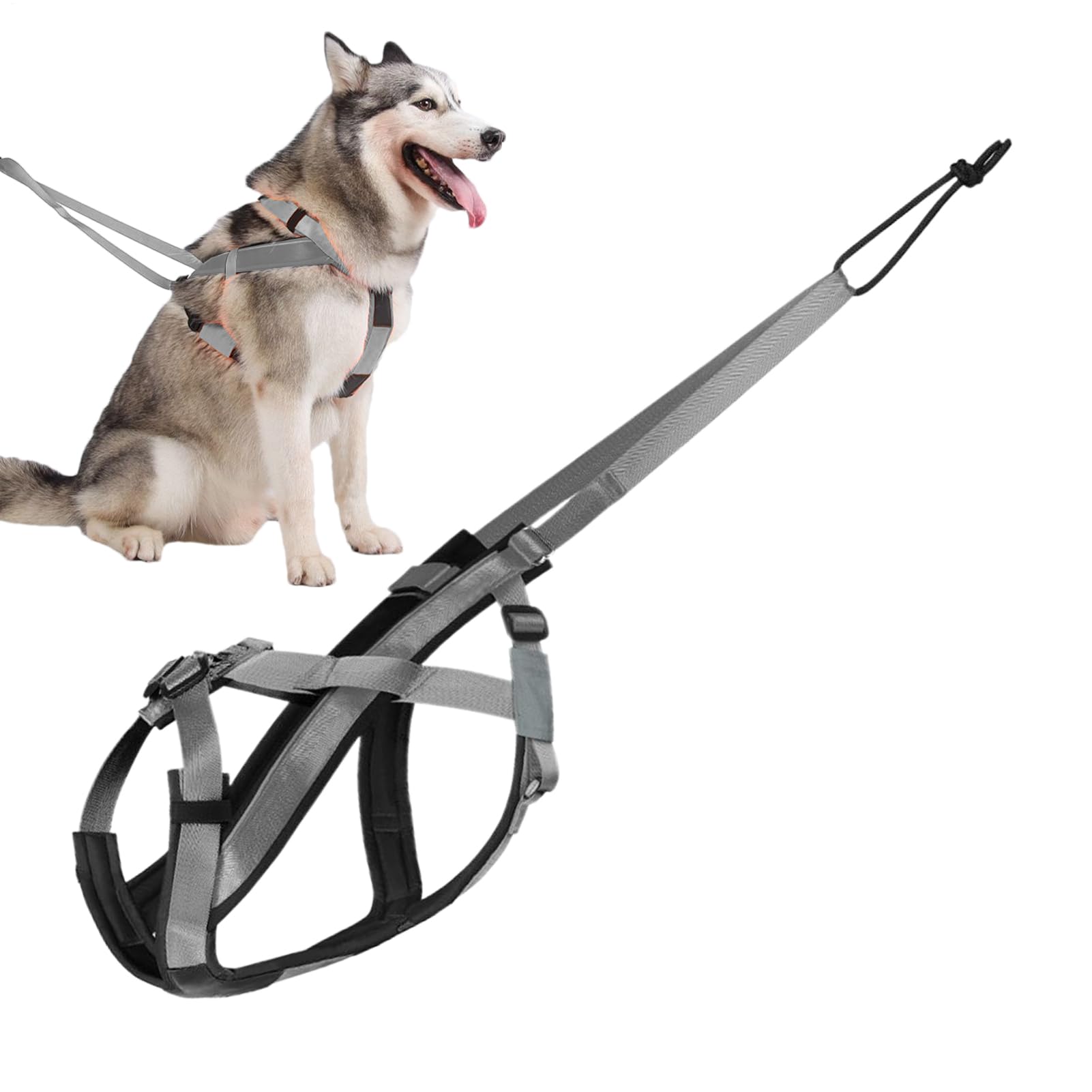 Harnais de traction pour chien réfléchissant avec sangle réglable de sécurité