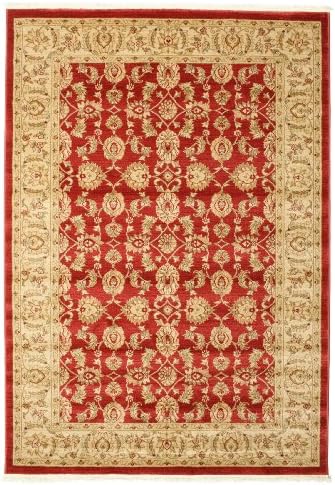 RugVista, Ziegler Kaspin Rug, Medium Pile, 6'6 x 6'6 ft (200 x 200 cm), Square, Oriental Ziegler Rug, Oeko-Tex Standard 100, Polypropylene, Hallway, Bedroom, Kitchen, Living Room, Red, Rust Red