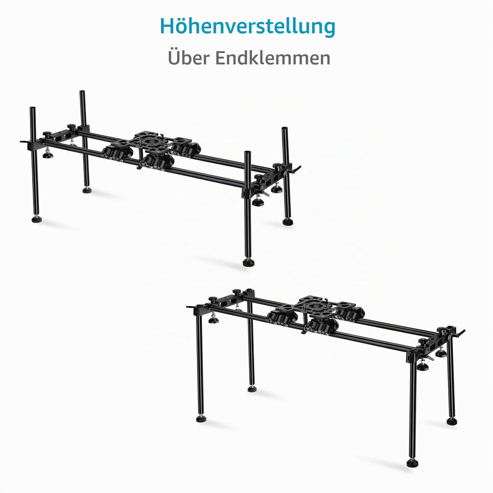 PROAIM Breeza Pro Kamerawagen mit Schiene. Mitchell, 75 mm, 100 mm Schüsselhalterung. Nutzlast bis zu 50kg / 110lb (DL-BRZP-01) | 16-Rad-Dolly mit Doppelkugellagern; Mitchell + 75/100mm Bowl-Mounts, Teleskopklemmen & gepolsterter Tasche
