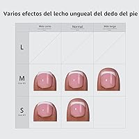 Vista 2 de BTArtbox - Uñas postizas para los dedos del pie, puntas francesas blancas cortas, uña postiza cuadrada para mujeres, uña postiza ligera