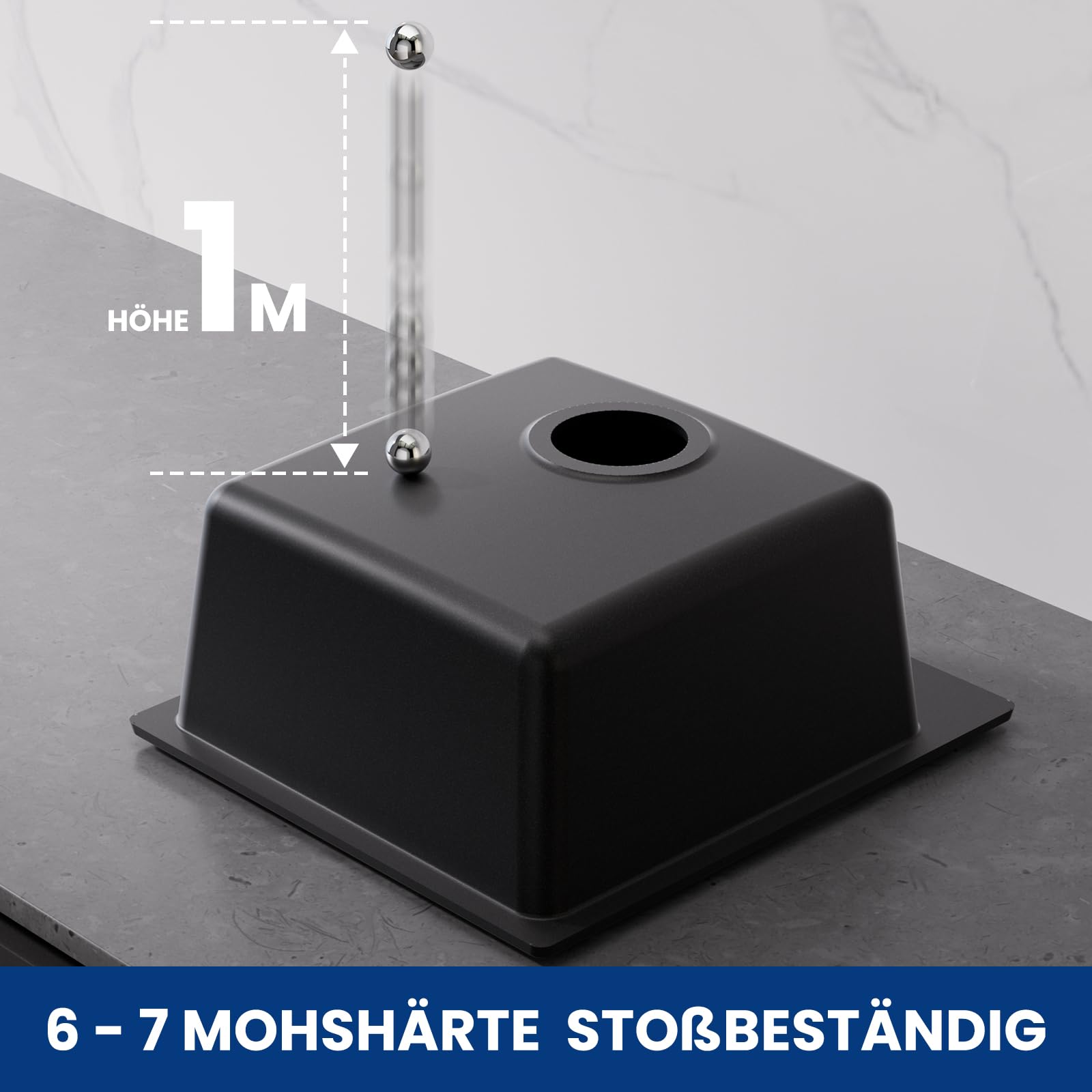 Alveus Formic - Granieten Spoelbak, 76x50 Cm, Met Afvoerbediening Chocolate 1108029