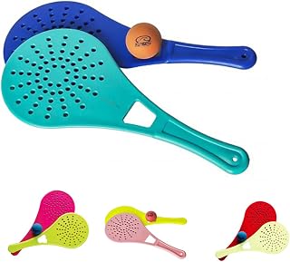 Kit Jogo Frescobol 2 Raquetes Bolinha Borracha Piscina Plástica Praia Camping - 110 DA ONDA
