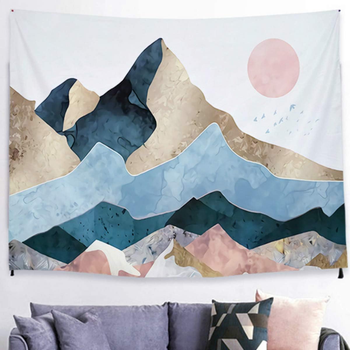 APHER Sunset Golden Mountain Wall Hanging Tapestry for Bedroom Dorm Room Decor 60" x 80"