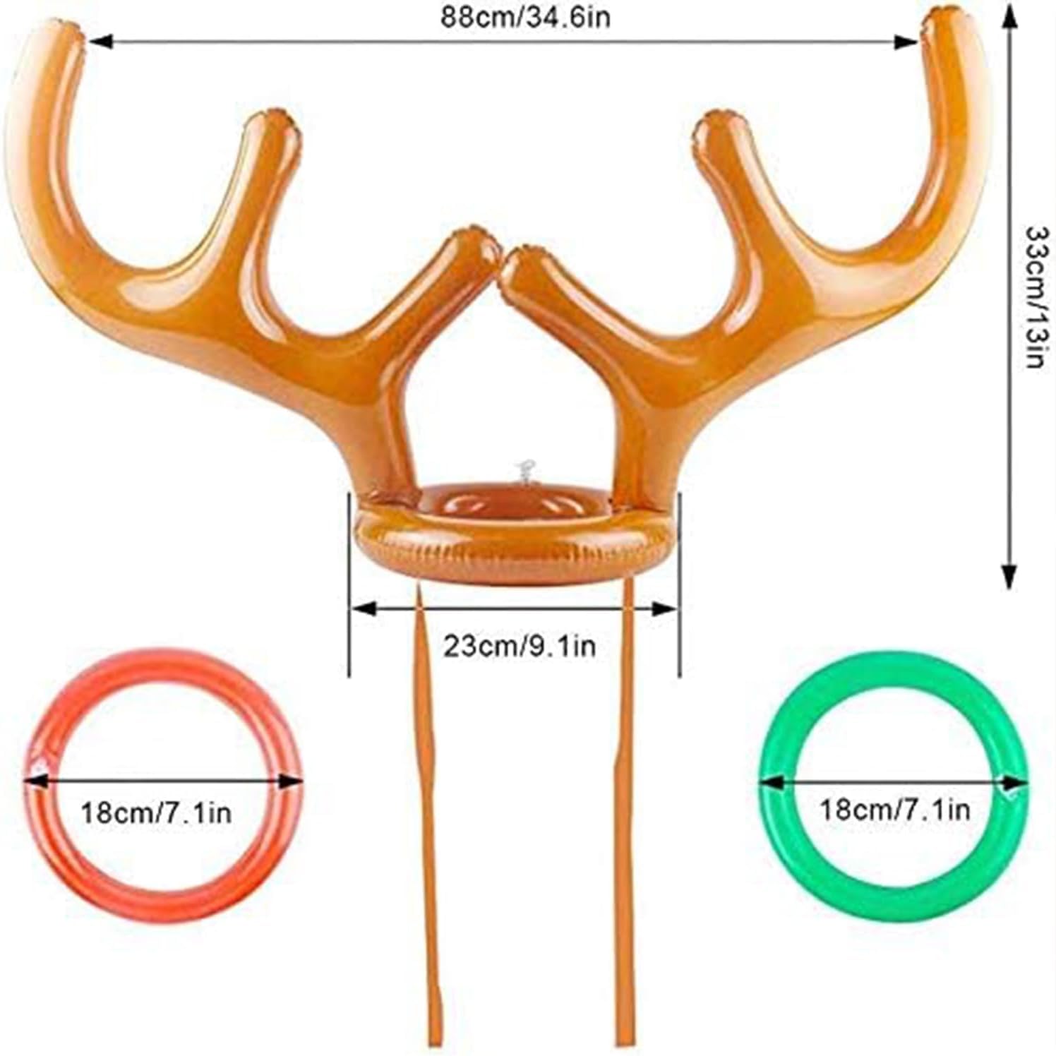 Jeux Gonflable de Noël, 11 PCS Jeu de Lancer d’Anneaux en Bois de Renne, Jeu de Lancer d'Anneaux Gonflables de Fête Noël, pour Les Jeux Amusants en Famille Pendant Les Fêtes de Noël