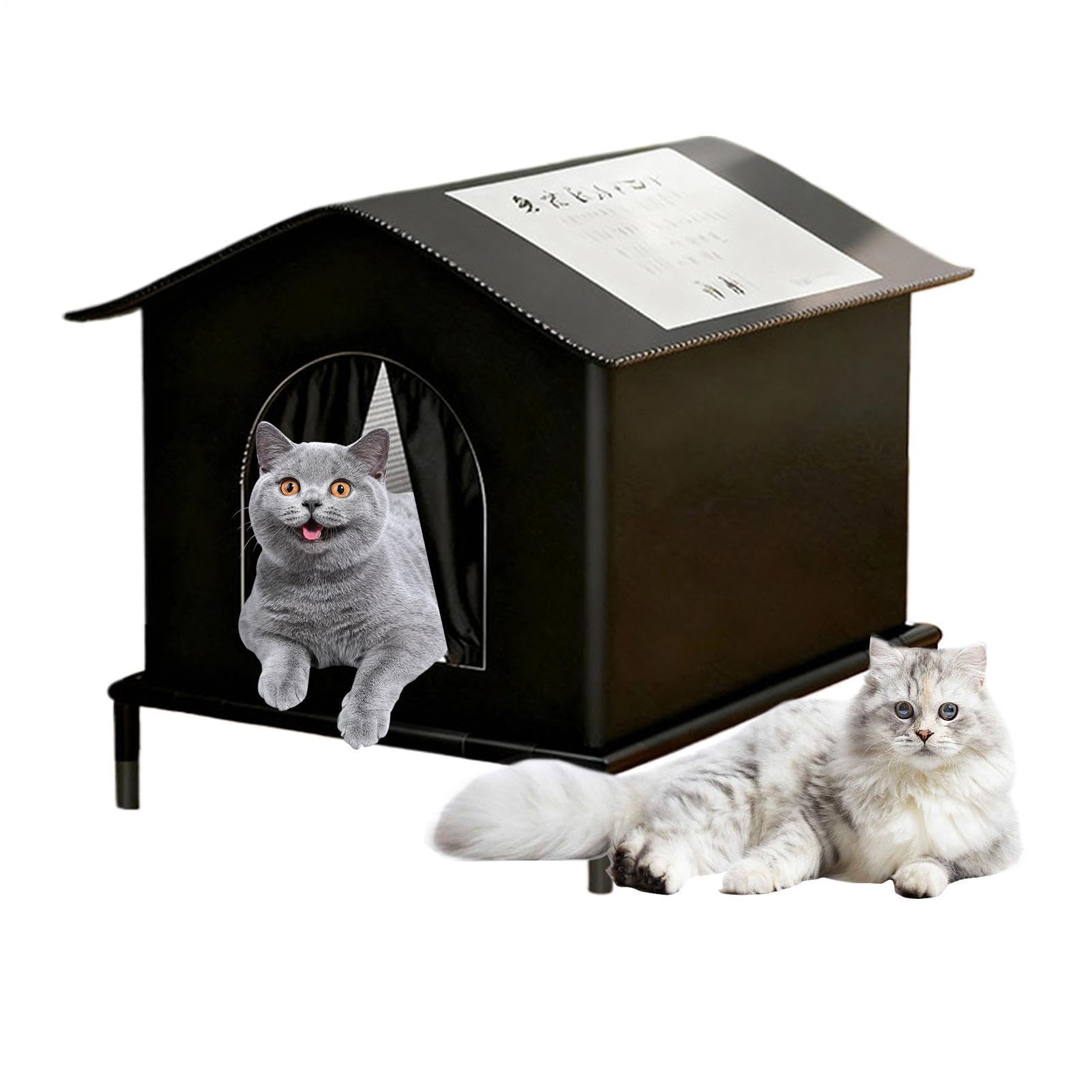 Cama para gatos exterior impermeable cabaña térmica grande invierno patio