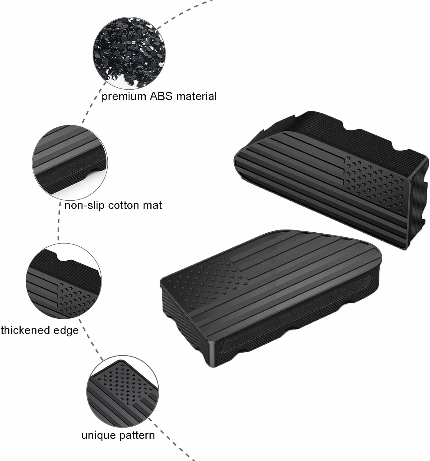 Bed Rail Stake Pocket Covers for GMC Chevy Silverado/GMC Sierra 1500 2019-2024 2025, GMC Sierra and Chevy Silverado Accessories, 2 PCS Truck Rear Caps Bed Rail Holes Covers (Black Flag)