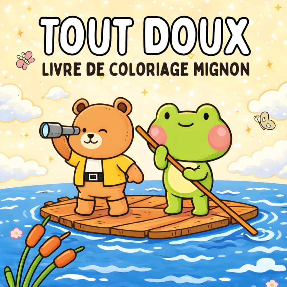 Tout Doux, Livre de coloriage mignon: Coloriages mignons et faciles aux gros contours pour enfants et adultes – détente et anti-stress